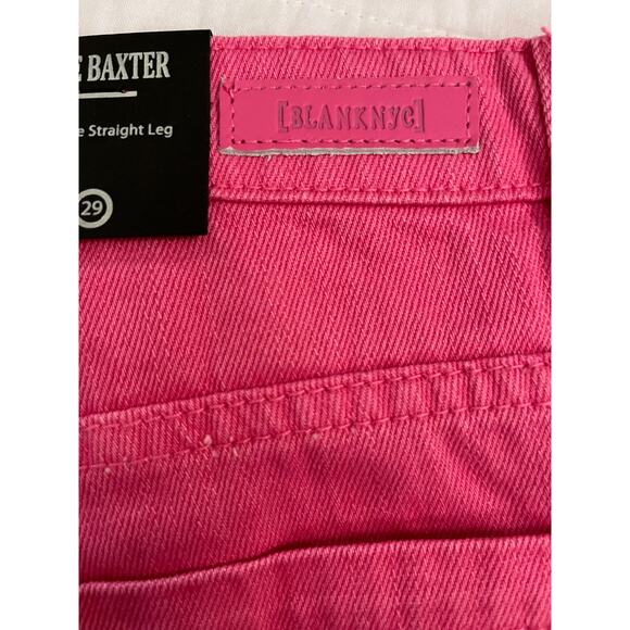 BlankNYC Women's The Baxter Ribcage Straight Leg Pink Crop Denim Sz 29 NWT - Picture 6 of 10